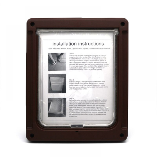 Thsinde - Convenient Pet Door Cat Doors Pet Doors Free Access Transparent Cat Flap Door - Small Code Brown