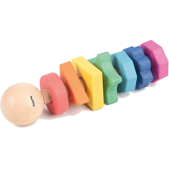 TickiT 74003 Rainbow Wooden Twister-7 Colours and 7 Shapes