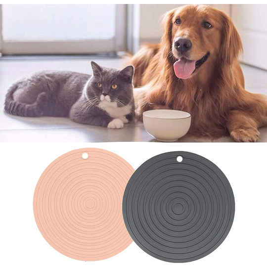 2 pcs Dog Bowl Mat for Dog Cat Portable Silicone Mat Placemat Silicone Pet Food Waterproof Mat Dog Food Placemat.