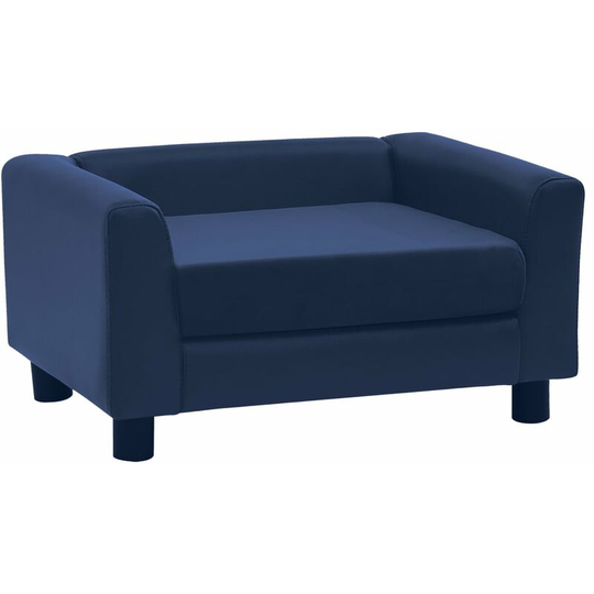 Dog Sofa Foam Cushion Blue 60x43x30 cm Plush&Faux Leather Vidaxl Blue