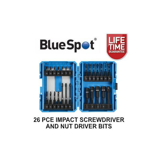 26pc Adaptor Impact Bit Holder Socket Set Drill Nut Driver Screwdriver 14125 - Bluespot