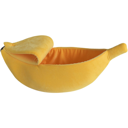Lifcausal - Warm Cat Bed Cat House Puppy Cushion Pet Kennel Puppy Mattress Kennel Pet Supplies Mat, Banana Shape Pet Kennel (Yellow l)