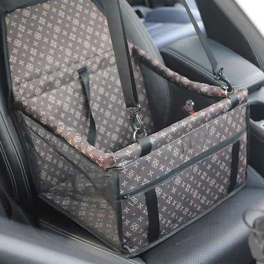 Pet Car Seat for Cat and Cat Car Seat Carry Bag for Dogs and Cats with Safety Leash and Zippered Storage Pocket,Vintage Brown