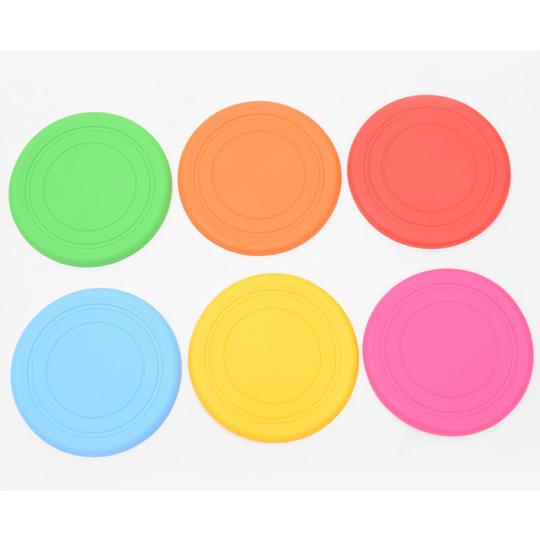 Pack Dog Frisbees Dog Toy Frisbee 18cm Durable Rubber Throwing Disc Land Water Training Dog Training Throwing Catching and Playing
