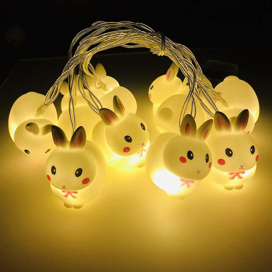 Easter Bunny String Lights Battery Operated Rabbit String Lights 10 led Easter Bunny Lights Lawn Gar