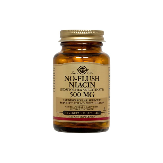 Solgar No-Flush Niacin 500 mg Vegetable Capsules (Vitamin B3), 50