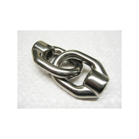 8MM Double Guardrail Eye Nut Open Ended Internal Thread Stainless Steel - Guardwire Elongated