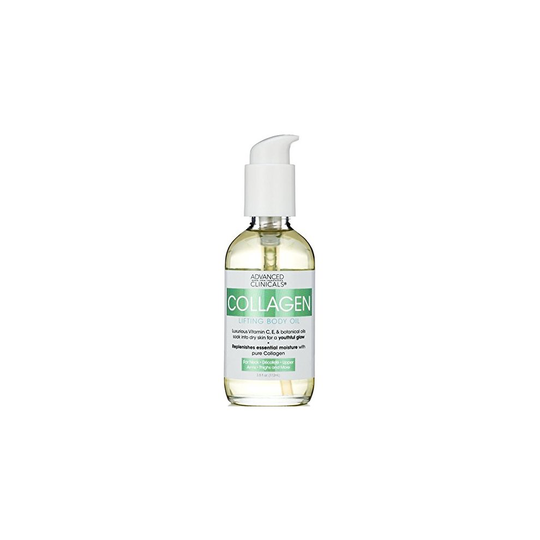 Advanced Clinicals Collagen Lifting Body Oil with Vitamin C, Vitamin E fo neck, decollete, upper arms, thighs. 4oz.