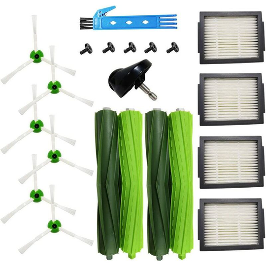 Accessory kit compatible with Roomba i7 i7+ / i7 Plus E5 E6 E7 series spare parts Pack of 2 main brushes + 6 filters + 6 side brushes