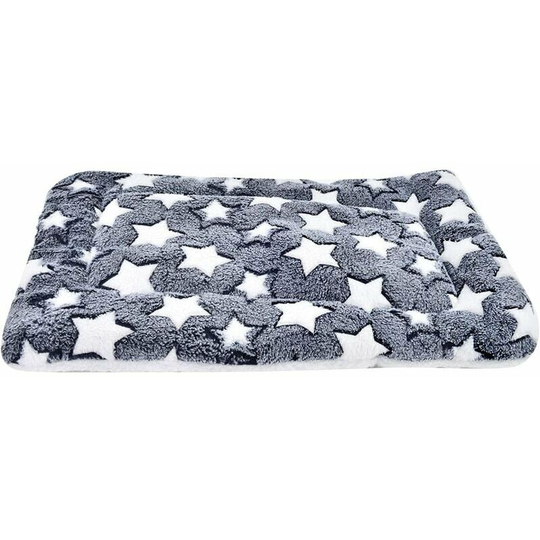 Bearsu - Soft and warm flannel warm blanket, thick dog blanket, cat mat (49 * 32CM, white stars blue background)