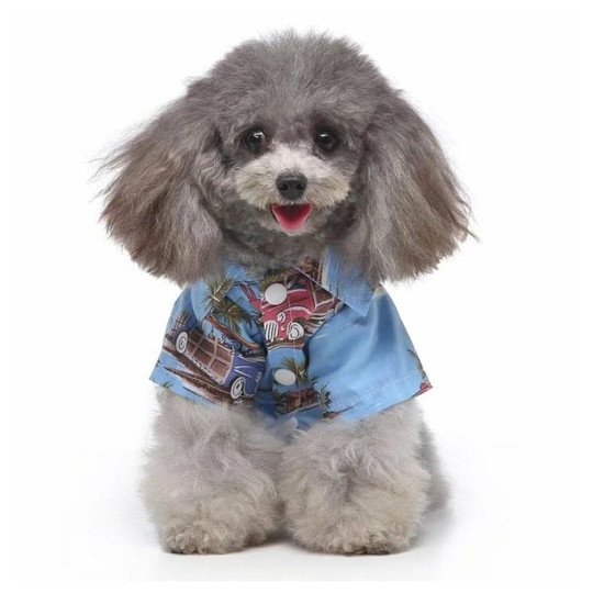 Pet Clothing Pet Clothing Hawaiian Shirt Pet Dog Clothing Print Shirt Marguerite Beach Dog Tile Shirt (Blue, xl)
