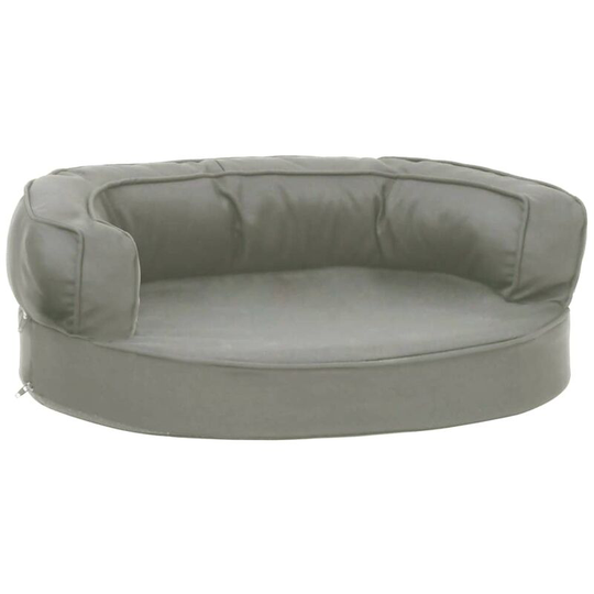 Ergonomic Dog Bed Mattress 60x42 cm Linen Look Grey Vidaxl Grey