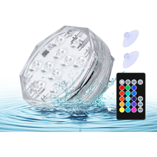3PCS Submersible LED Lights with Remotes RGB 15 Colors Waterproof Pond Lights Underwater Lights, 1pcs - 1pcs
