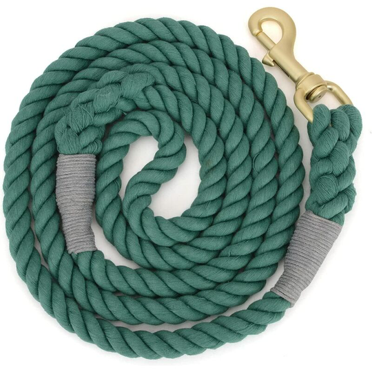 5FT Cotton Dog Rope Leash Classic Solid Color Braided Rope Heavy Duty Clasp Training Walking Lead for Large &Medium Small Dogs,150cm