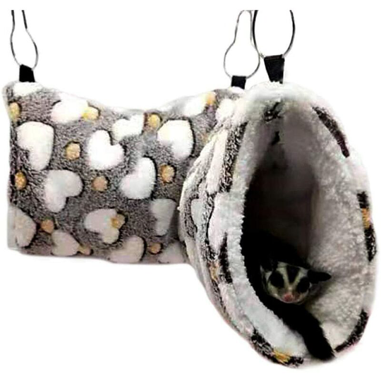 Small Animal Hanging Tunnel, Hamster Hanging Toys, Hammock Swing, Bedding Accessories for Chinchilla Ferret, Squirrel, Guinea Pig, Rat, Playing