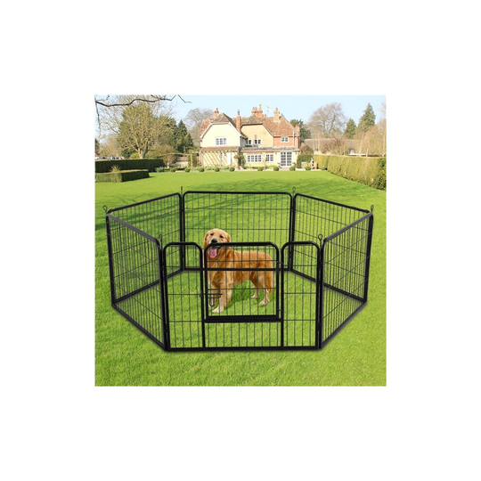 6 Panel Foldable Pet Play Pen Puppy Dog Animal Cage Run Garden Fence