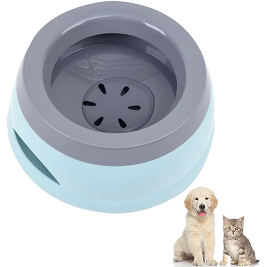 No Spill Dog Water Bowl for Home and Travel, No More Wet Floors or Splashes from Spills or Messy Jowl Drips, blue