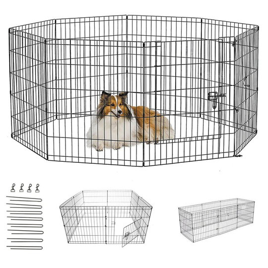 (Large) Dog Pen Puppy Pet Playpen Run Outdoor Foldable Enclosure