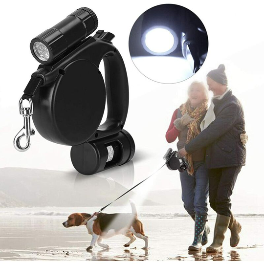 Dog Leash Retractable Dog Leash, Automatic Retractable Traction Leash Cord, Black 5m