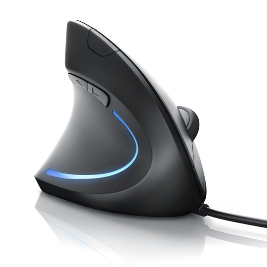 CSL-Computer Vertical ergonomic optical USB mouse for left-hander | ergonomic design - prevention against mouse arm/tennis arm (RSI syndrome) -...