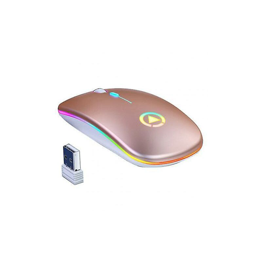 Led Backlit Rechargeable Wireless Silent Mouse Usb Mouse Ergonomic Optical Gaming Mouse Desktop Pc Laptop Mouse - Rose Gold