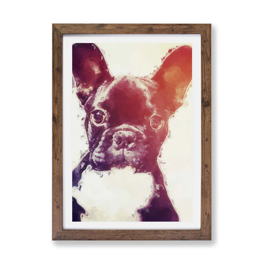 'French Bulldog Puppy' - Picture Frame Graphic Art Print on Paper