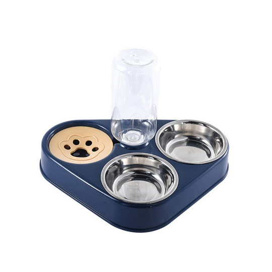 3 in 1 Stainless Steel Pet Dog Feeder Bowl With Dog Water Bottle Cat Automatic Drinking Cat Food Bowl Pet Feeder