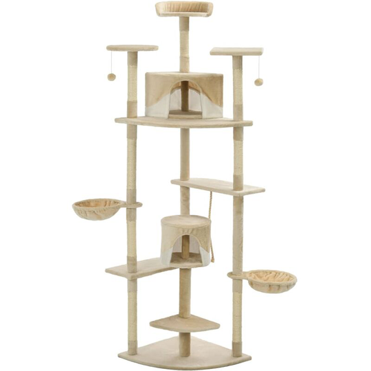 Vidaxl - Cat Tree with Sisal Scratching Posts 203 cm Beige and White Multicolour