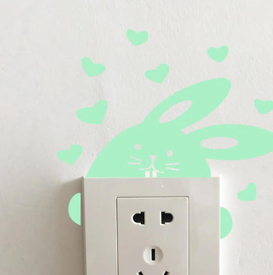 Rabbit Glowing Wall Sticker Set
