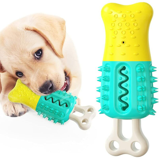 Dog Chew Toy Toothbrush Dog Resistant Bite Teeth Cleaning Stick Outdoor Dog Toy Rubber Dog Biting Toy Dog Teether
