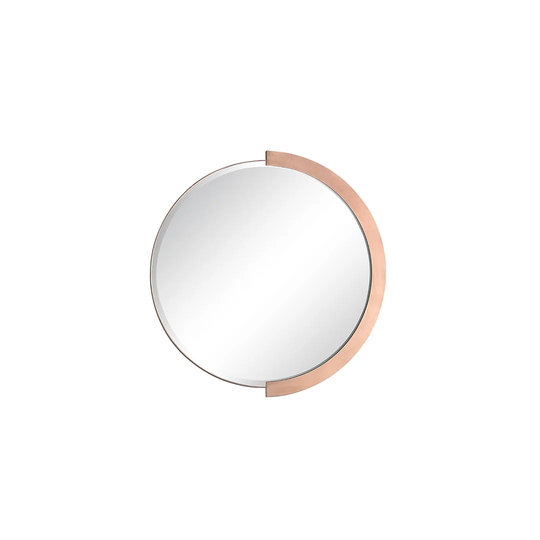 Abha Round Metal Framed Wall Mounted Accent Mirror in Gold