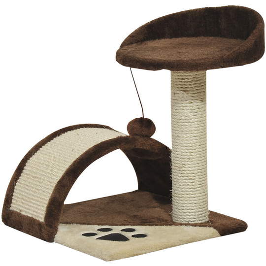 Cat Tree Kitten Scratching Scratcher Cosy Sisal Home Play Rest Activity - Brown - Pawhut