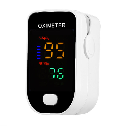 Household Mini Fingertip Pulse Oximeter Pulse Rate SpO2 Blood Oxygen Saturation Monitor Measuring Device with Colorful led Display Screen Lanyard