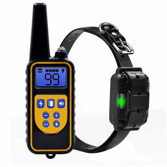 Perle Rare - Rechargeable and IP67 Waterproof Dog Training Collar with 800m Distance with 99 Levels of Vibration, Electric Shock, Sound Mode.