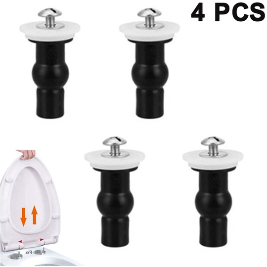 Fvbjd - 4 Pack Toilet Seat Hinges Screws Toilet Seat Fixings Fix Expanding Rubber Top Nuts Screws Mount Seat Hardware Toilet Seat Replacement Parts