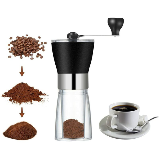 Manual Coffee Grinder, Portable Ceramic Coffee Mill Stainless Steel Hand Coffee Bean Grinder Coffee Grinding Machine