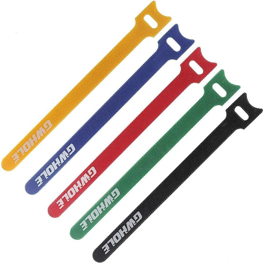 Pack of 60 Self-Gripping Cable Ties Reusable Adjustable Cable Ties - 1.2cm x 18cm