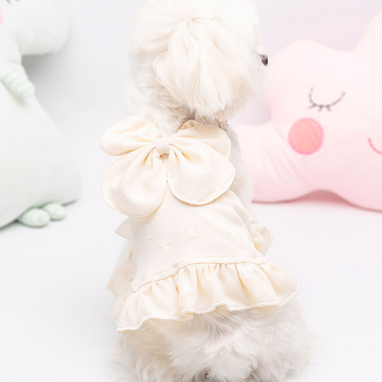 White dog dress, dog princess dress, summer pet bow lace wedding dress totem dress, Hawaiian ruffle cat dress birthday party holiday party wedding