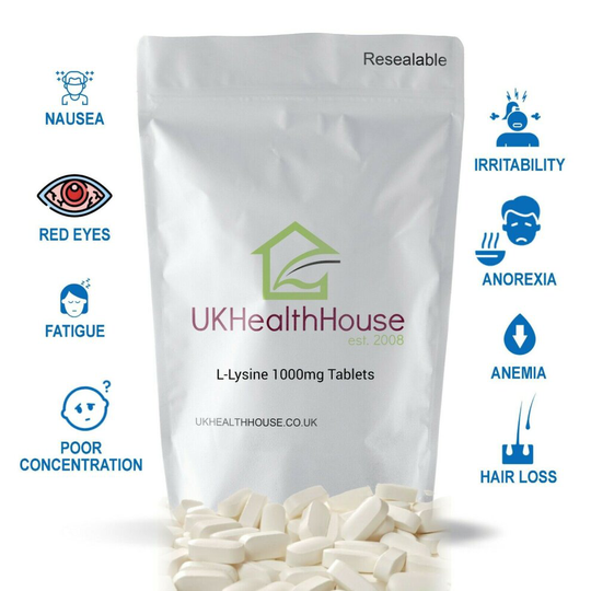 (L-Lysine 1000mg Tablets - Fights Cold Sores, Herpes - Amino Acid x 90) L-Lysine 1000mg Tablets - Fights Cold Sores