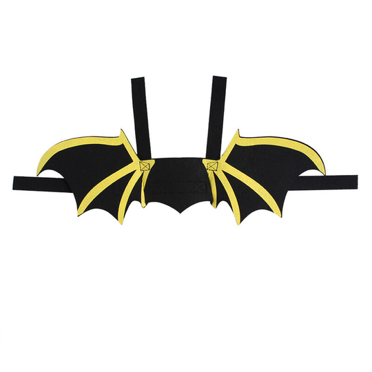 Dog Halloween Costumes Halloween Bat Wings Pet Harness Halloween Outfits for Dogs Print Bat Wings Bell Style (Black-S)
