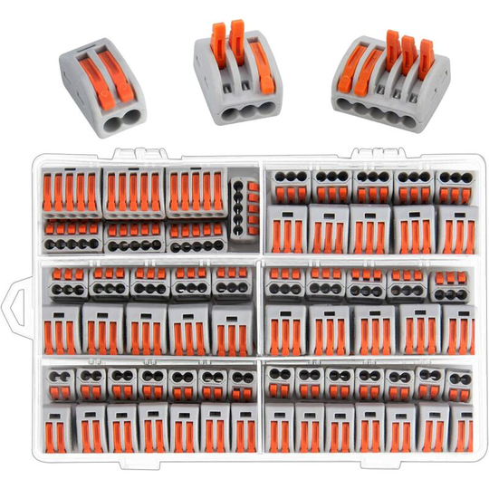 Compact Wire Connector, 100pcs Electrical Connector, Lever Nut Connector, Auto Connection Terminals with 50pcs 3 Holes/40pcs 2 Holes/10pcs 5 Holes