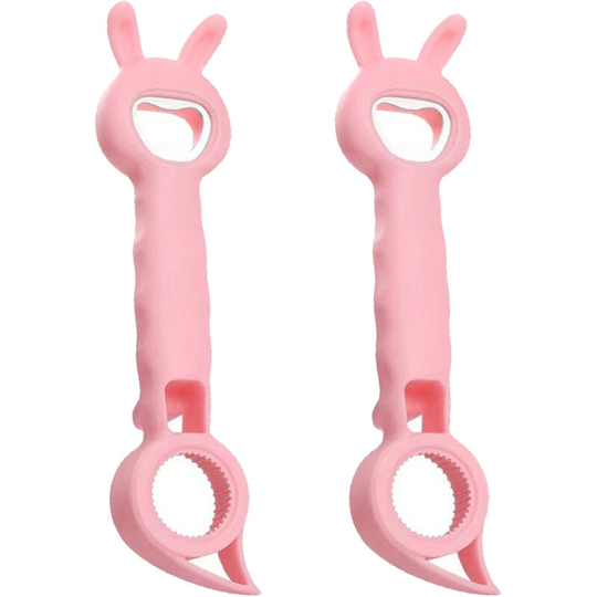 Pesce - Creative four-in-one multi-purpose rabbit bottle opener beverage can opener rabbit can opener pink