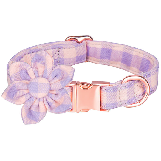 Dog Collar Flower Strap Adjustable Cotton Dog Collar Safety Soft Pet Collar Girl Flower Dog Collar