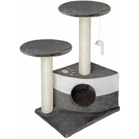 Cat tree scratching post Tommy - cat scratching post, cat tower, scratching post - grey/white - grey/white
