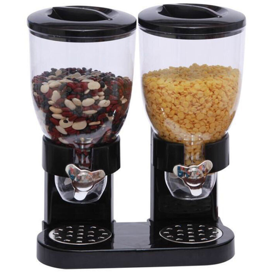 Superseller - Dry Food Dispenser Dual Control Indispensable Compact Dry Cereal Dispenser 4L for Cereal Candy Nuts Beans Rice