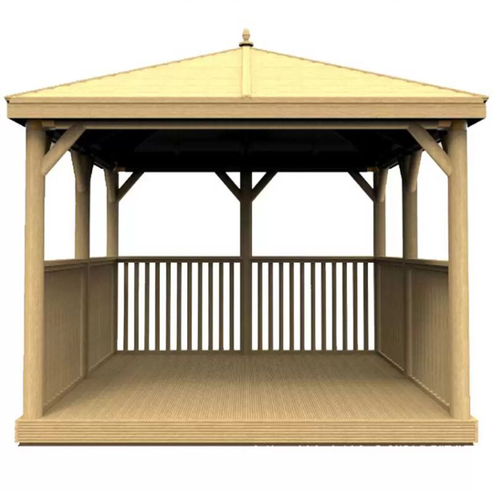 Forest - 3.5m Square Wooden Pressure Treated Garden Gazebo with Traditional Timber Roof