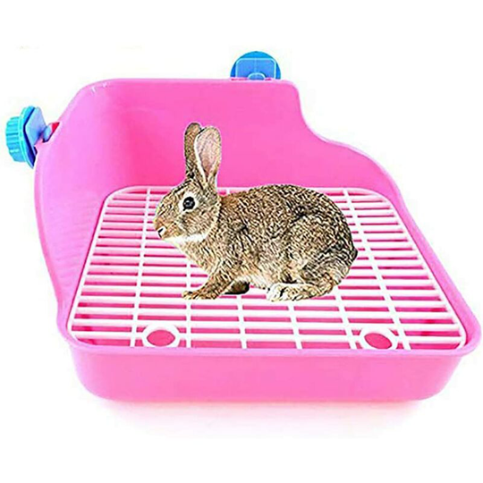 Gdrhvfd - Pet Clean Toilet, For Small Animals/Rabbits/Guinea Pigs/Ferrets - Double Mesh - Anti-Splatter Urine Toilet Accessory For Small Animal Pink