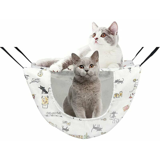 Cat Hammock, Pet Hammock Cage for Cats Kitten Puppy Rabbits Ferrets, Hanging Pet Bed Cat Hammock (Cartoon Cat)