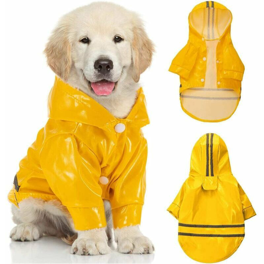 Dog raincoat Dog raincoat Dog raincoat Hooded dog raincoat with reflective stripes Suitable for small and medium-sized pets S