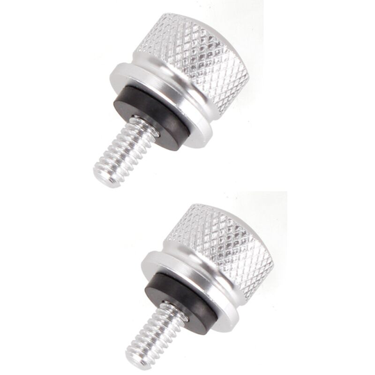 Billet Aluminum Thread Black Seat Bolt Screw Motorcycle Seat Bolt for Harley-Davidson (2 Pack, Silver)